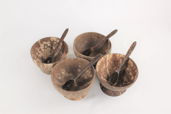 Set of 4 Coconut Bowl with Base